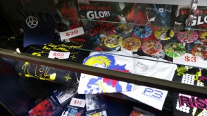 Goods for sale at Atlus' booth